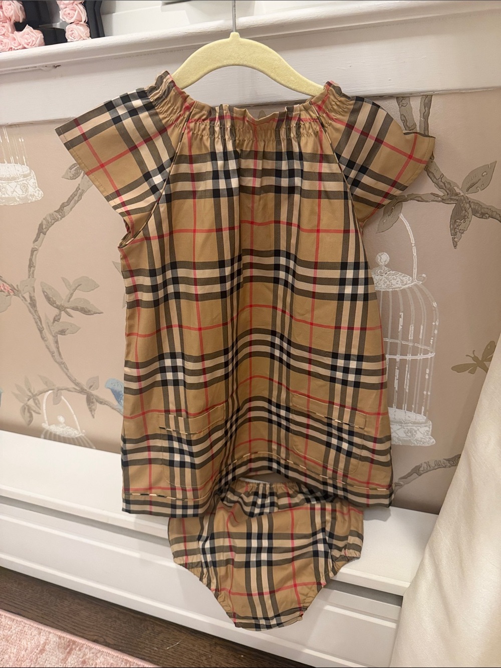 Burberry Tan Plaid Girls' Dress with Bloomers